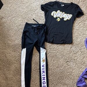 Vikings tee with Black and White Bottoms